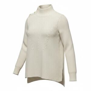 Veronica Beard Rama High Low Sweater Women Small White Merino Wool Cashmere Knit